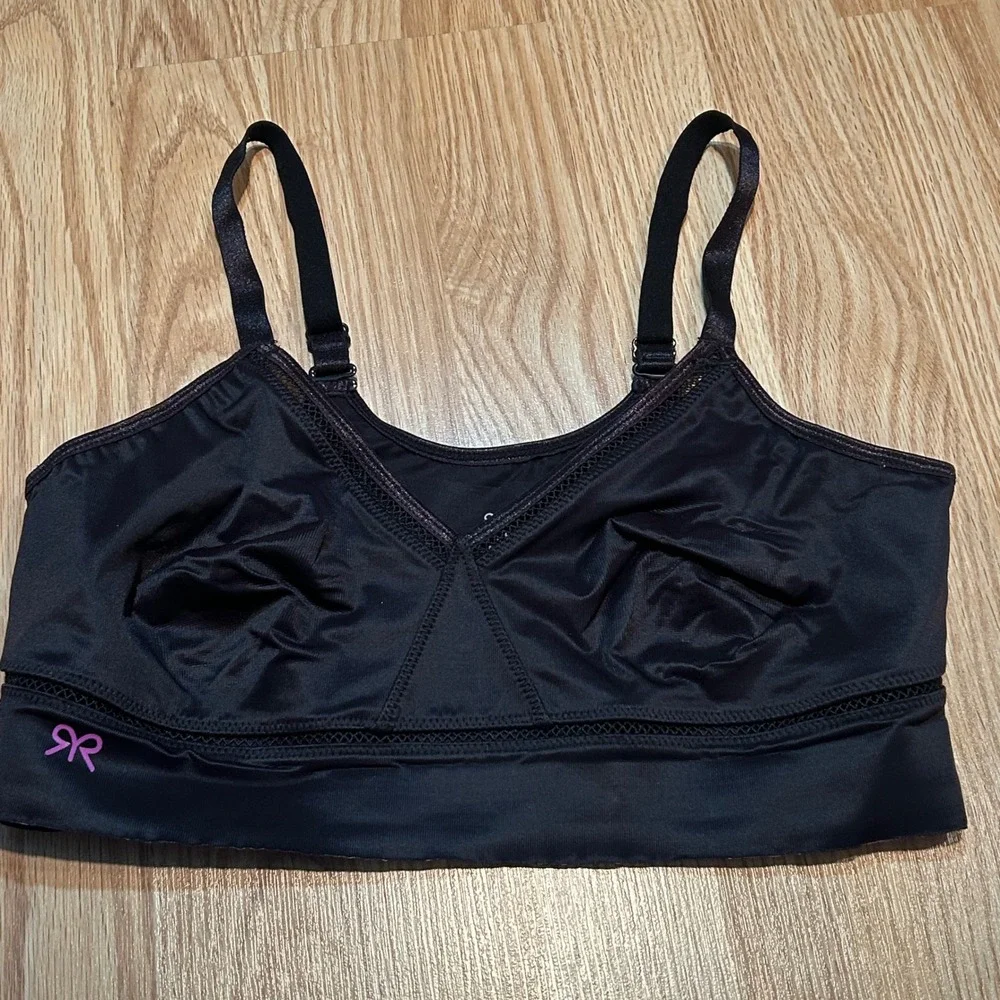 Ruby Ribbon‎ Black Demiette Wire Free Camisole Bralette Style 1899 Size 34